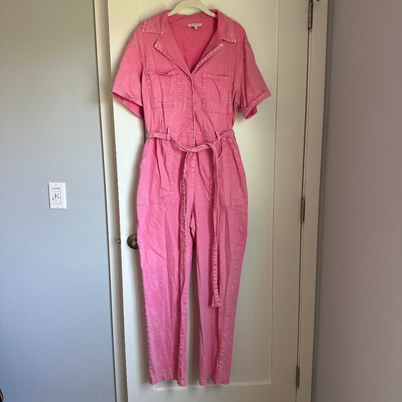 Skies Are Blue Pink Jumpsuit with Tie Waist Large - Picture 1 of 14